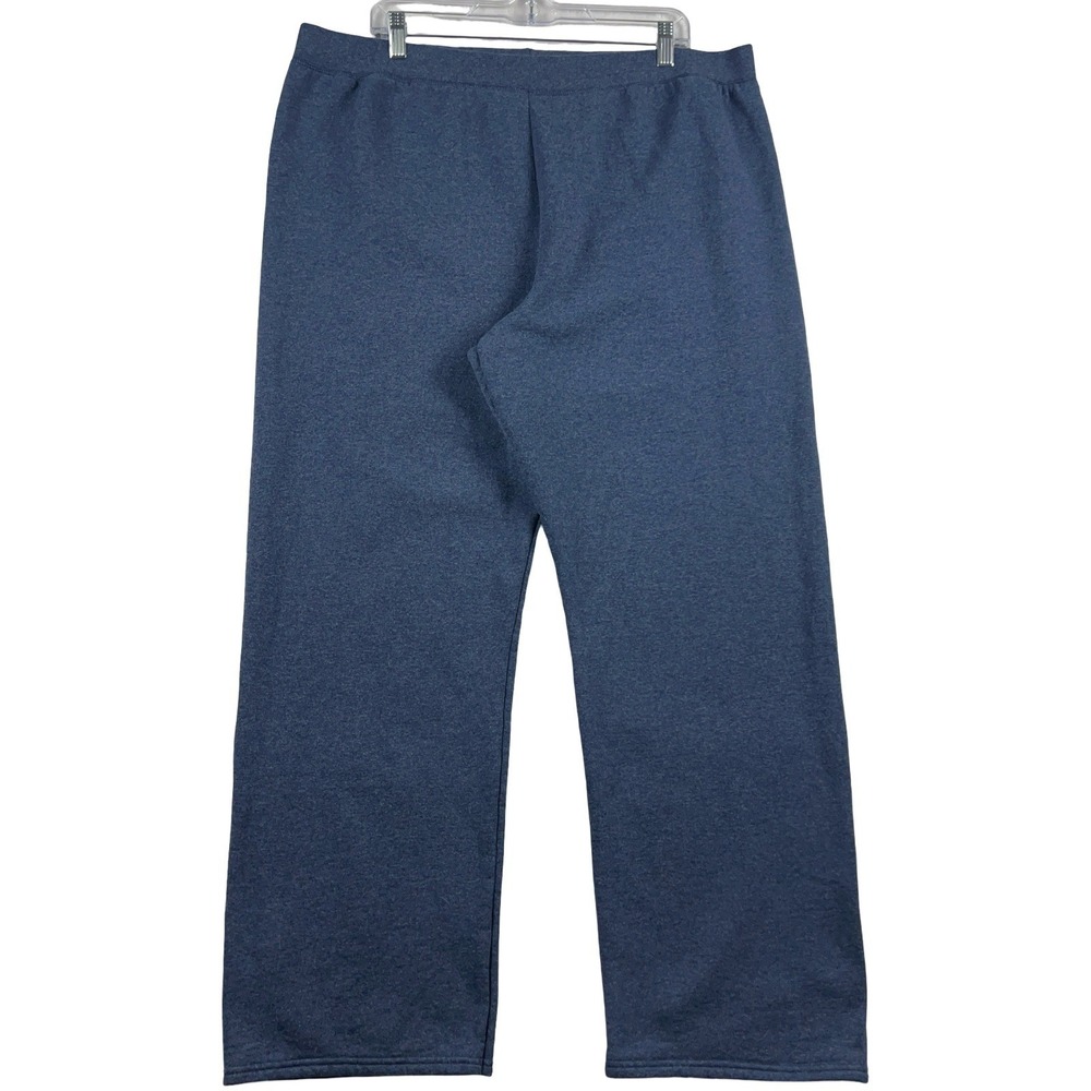 Hanes Sweatpants Mens 2XL Blue EcoSmart Fleece Open Bottom Lounge Pants